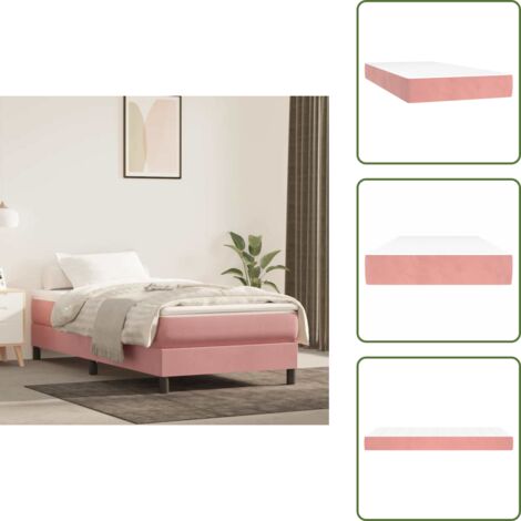 Materasso con schiuma - vidaXL Materasso a Molle Insacchettate Rigidità Media Rosa 90x210x20 cm in Velluto - Materasso per sonno