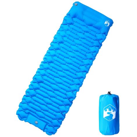 Materasso da Campeggio Autogonfiabile con Cuscini 1 Persona Blu vidaXL