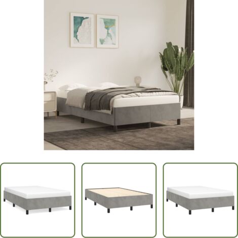 Materasso da letto -  Giroletto senza Materasso Grigio Chiaro 120x190 cm Velluto