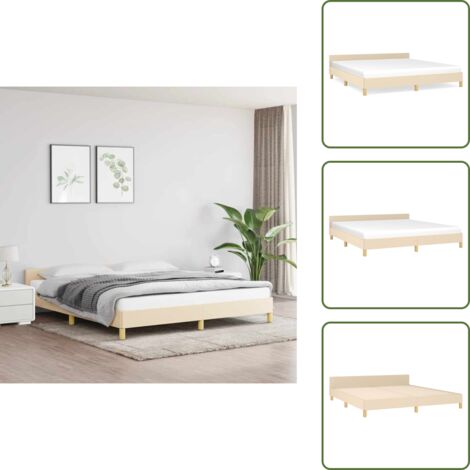 Materasso da letto - vidaXL Giroletto senza Materasso Crema 160x200 cm in Tessuto -