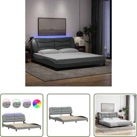 Materasso -  Giroletto con LED senza Materasso Hvar 180x200 cm in Tessuto