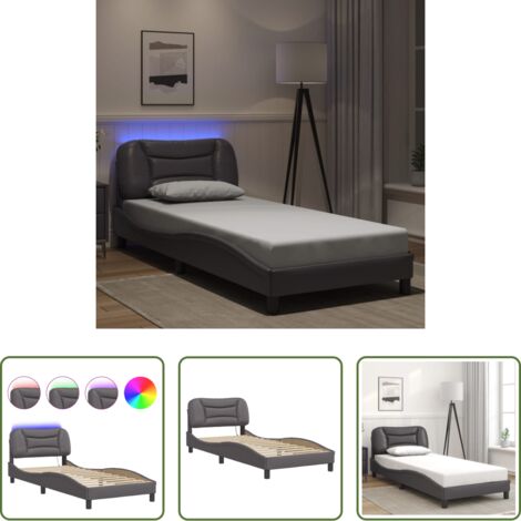 Materasso -  Giroletto con LED senza Materasso Hvar Grigio 80x200 cm