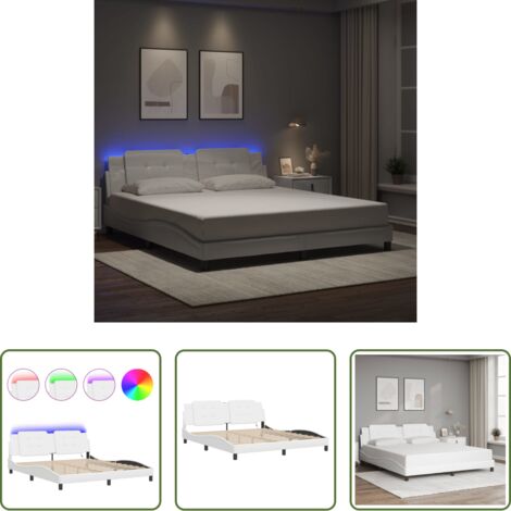 Materasso -  Giroletto con LED senza Materasso Zadar Bianco 180x200 cm