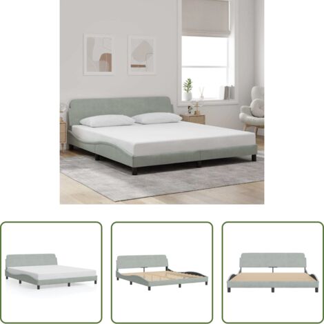 Materasso -  Giroletto Dover Grigio Chiaro 180x200 cm Velluto