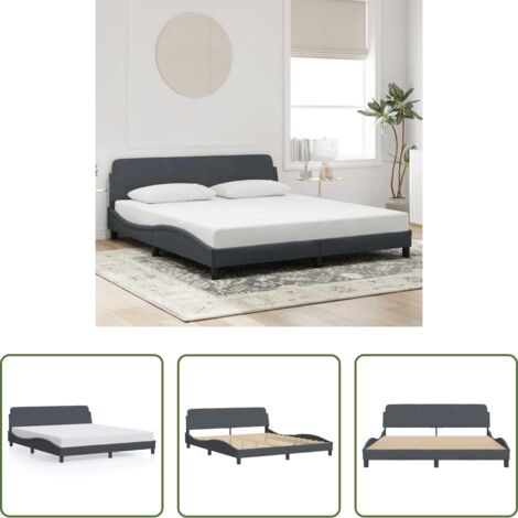 Materasso -  Giroletto Dover Grigio Scuro 180x200 cm Velluto