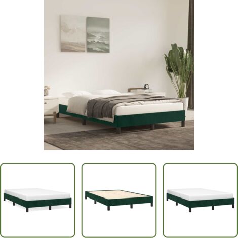 Materasso giroletto -  Giroletto senza Materasso Verde Scuro 120x190 cm Velluto