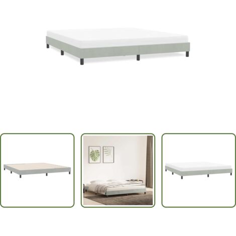 Materasso -  Giroletto senza Materasso Grigio Chiaro 180x210 cm Velluto