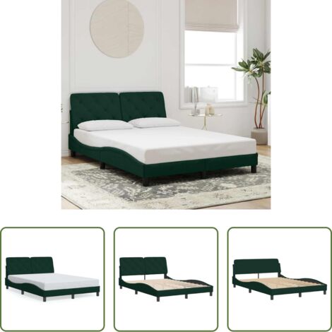 Materasso -  Giroletto senza Materasso Verde Scuro 120x200 cm in Velluto