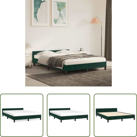 Materasso -  Giroletto senza Materasso Verde Scuro 140x200 cm in Velluto