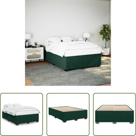 Materasso -  Giroletto senza Materasso Verde Scuro 140x200 cm in Velluto