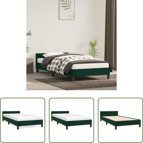 Materasso -  Giroletto senza Materasso Verde Scuro 90x190 cm in Velluto