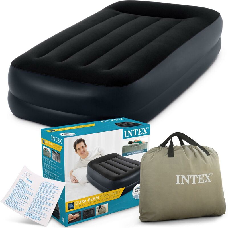 64122 Materasso Singolo Dura-Beam Gonfiabile Pompa Elettrica 99x191x42 cm - Intex