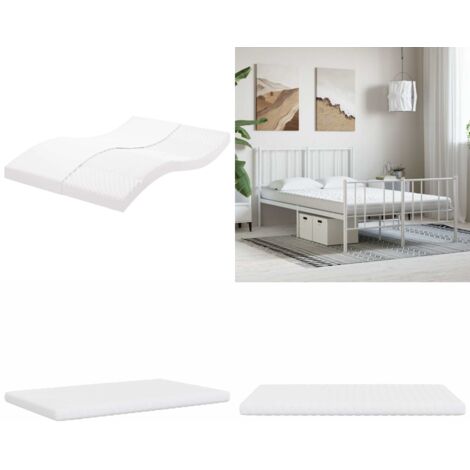 Materasso in Schiuma Bianco 120x210 cm 7 Zone Durezza 20 ILD - Schiuma 20 ild - Materasso a 7 zone