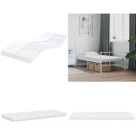 Materasso in Schiuma Bianco 80x220 cm 7 Zone Durezza 20 ILD - Schiuma 20 ild - Materasso a 7 zone