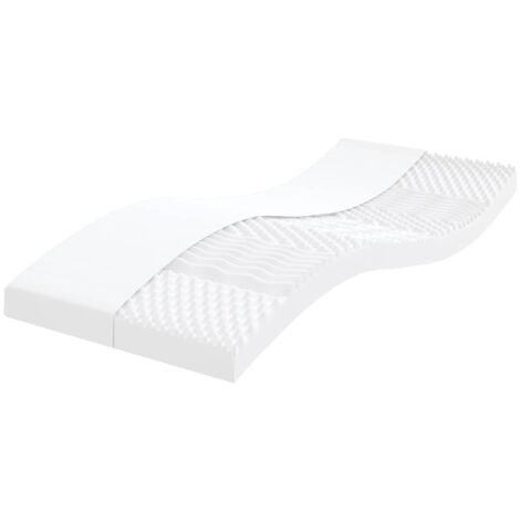 Materasso in Schiuma Bianco 90x210 cm 7 Zone Durezza 20 ILD vidaXL