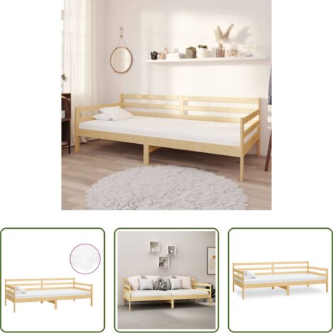 Materasso in schiuma -  Divano Letto con Materasso 90x200 cm Legno Massello di Pino