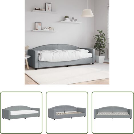Materasso in schiuma -  Divano Letto con Materasso Grigio Chiaro 80x200 cm in Tessuto