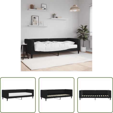Materasso in schiuma -  Divano Letto con Materasso Nero 80x200 cm in Velluto