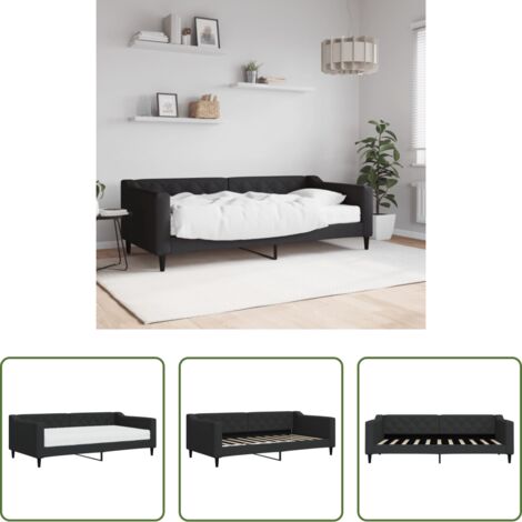 Materasso in schiuma -  Divano Letto con Materasso Nero 90x190 cm in Tessuto