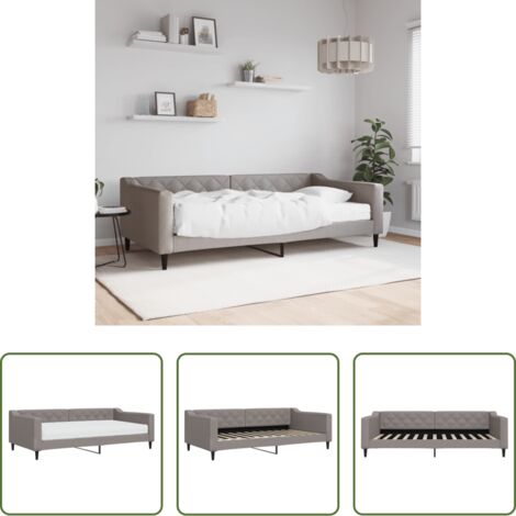 Materasso in schiuma -  Divano Letto con Materasso Tortora 100x200 cm in Tessuto
