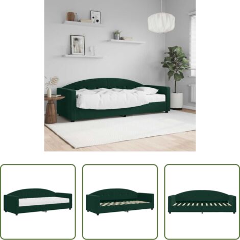 Materasso in schiuma -  Divano Letto con Materasso Verde Scuro 80x200 cm in Velluto