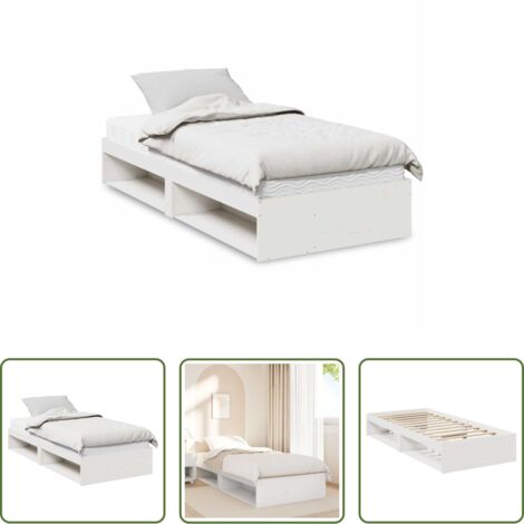 Materasso in schiuma -  Dormeuse con Materasso Bianca 80x200 cm Legno Massello di Pino