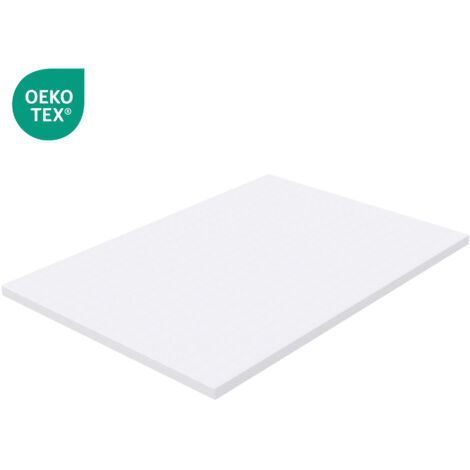 Materasso in schiuma H3 90x200 cm, spessore 5 cm, fodera sfoderabile e lavabile, bianco - certificato Oeko-Tex