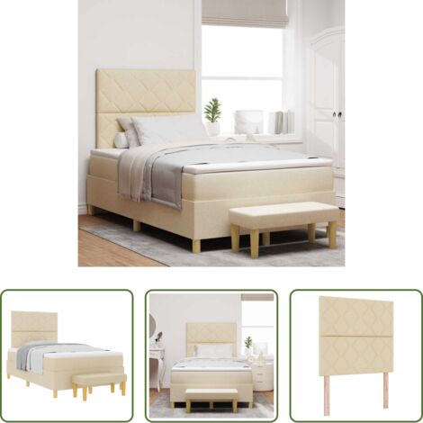 Materasso in schiuma -  Letto a molle con materasso Crema 120 x 200 cm Tessuto
