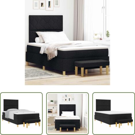 Materasso in schiuma -  Letto a molle con materasso Nero 120 x 190 cm Tessuto