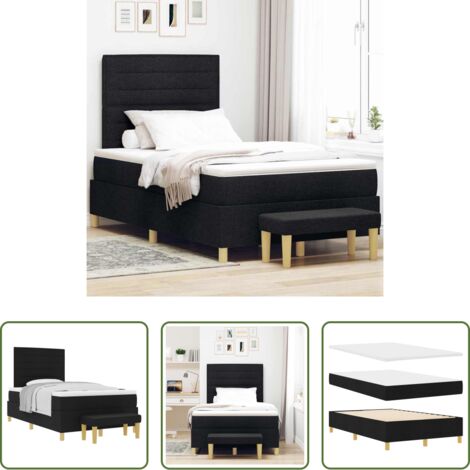 Materasso in schiuma -  Letto a molle con materasso Nero 120 x 200 cm Tessuto