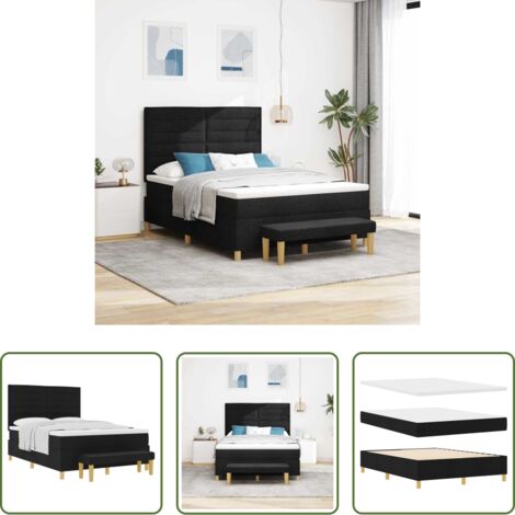 Materasso in schiuma -  Letto a molle con materasso Nero 140 x 190 cm Tessuto