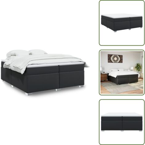 Materasso in similpelle - vidaXL Giroletto a Molle con Materasso Nero 200x200 cm in Similpelle - Letto con doghe