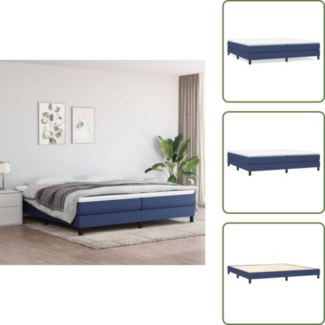 Materasso in tessuto - vidaXL Giroletto a Molle con Materasso Blu 200x200 cm in Tessuto - Letto con materasso