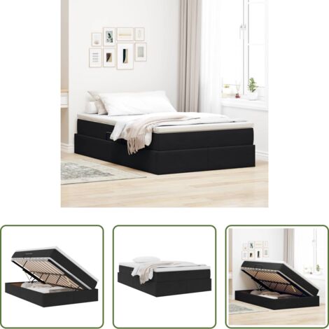 Materasso in velluto -  Letto con contenitore e materasso Nero 120 x 200 cm Velluto