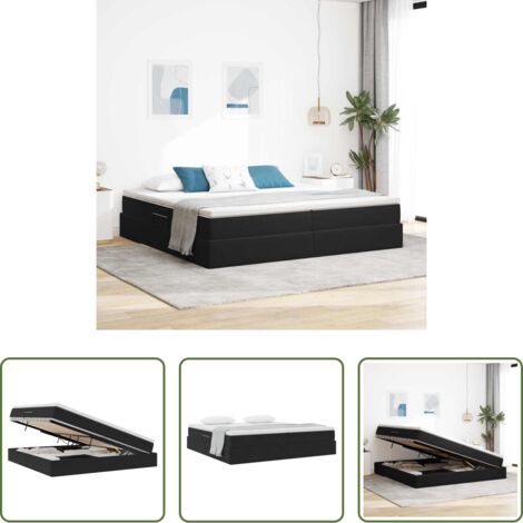 Materasso in velluto -  Letto con contenitore e materasso Nero 200 x 200 cm Velluto