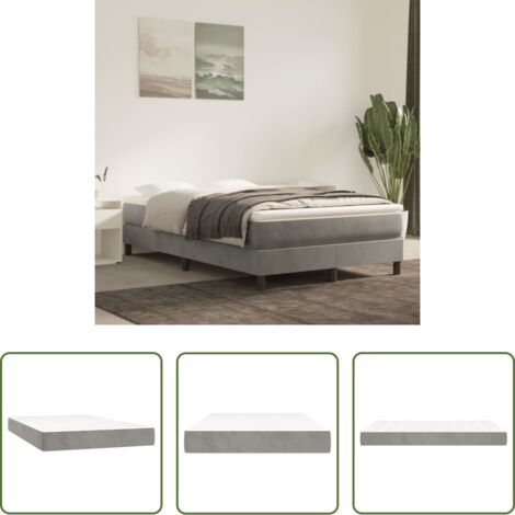 Materasso in velluto -  Materasso a Molle Insacchettate Rigidità Media Grigio Chiaro 120x200x20 cm in Velluto