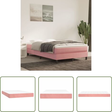 Materasso in velluto -  Materasso a Molle Insacchettate Rigidità Media Rosa 120x200x20 cm in Velluto
