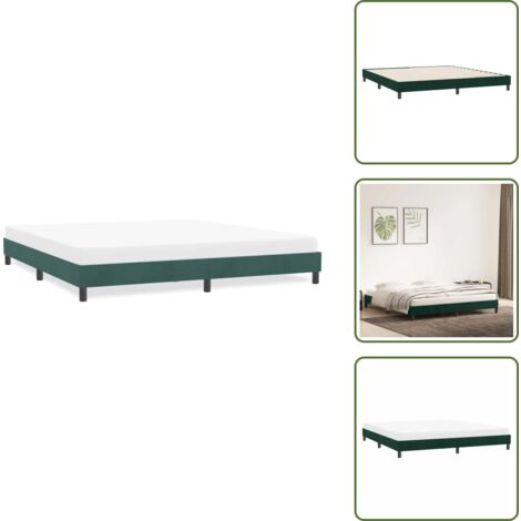 Materasso in velluto - vidaXL Giroletto senza Materasso Verde Scuro 180x210 cm in Velluto - Letto con supporto