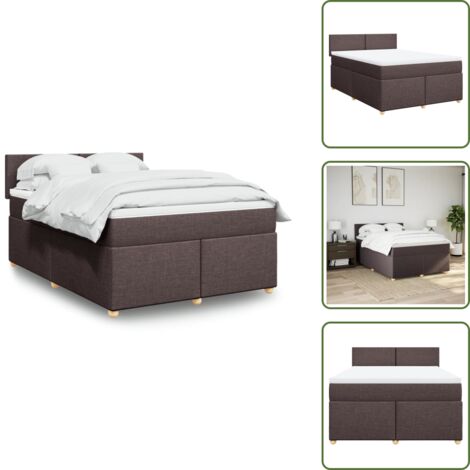 Materasso insacchettato - vidaXL Giroletto a Molle con Materasso Marrone Scuro 160x200cm Tessuto - Coprimaterasso