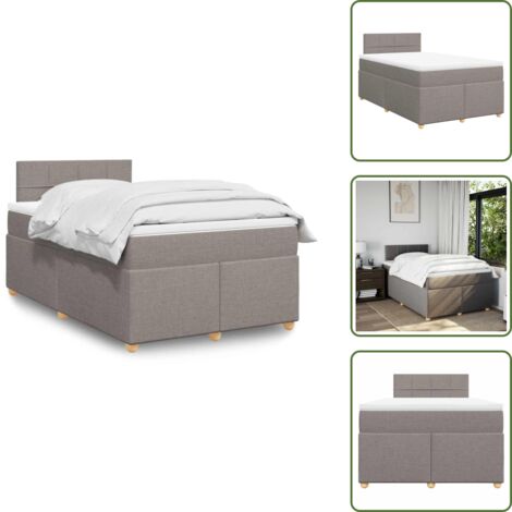 Materasso insacchettato - vidaXL Giroletto a Molle con Materasso Tortora 120x190 cm in Tessuto - Coprimaterasso
