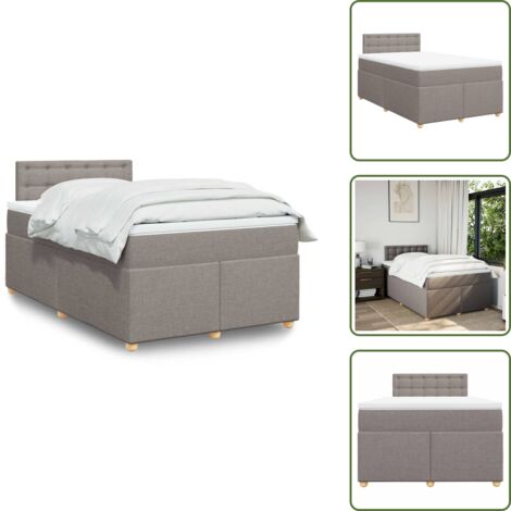 Materasso insacchettato - vidaXL Giroletto a Molle con Materasso Tortora 120x190 cm in Tessuto - Coprimaterasso