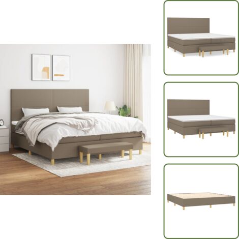 Materasso insacchettato - vidaXL Giroletto a Molle con Materasso Tortora 200x200 cm in Tessuto - Panca multifunzionale