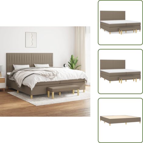 Materasso insacchettato - vidaXL Giroletto a Molle con Materasso Tortora 200x200 cm in Tessuto - Panca multifunzionale