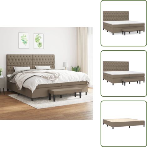 Materasso insacchettato - vidaXL Giroletto a Molle con Materasso Tortora 200x200 cm in Tessuto - Panca multifunzionale