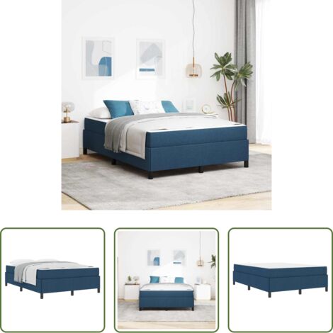 Materasso -  Letto a molle con materasso Blu 140 x 190 cm Tessuto