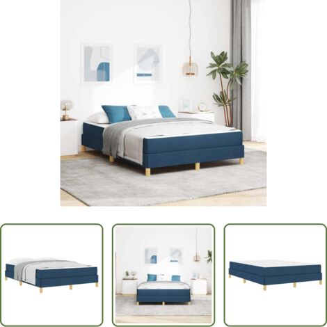 Materasso -  Letto a molle con materasso Blu 140 x 190 cm Tessuto
