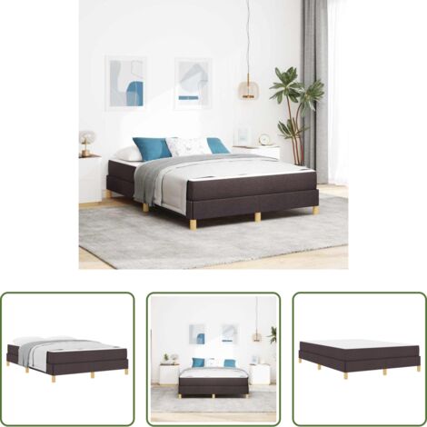 Materasso -  Letto a molle con materasso Marrone Scuro 140 x 190 cm Tessuto
