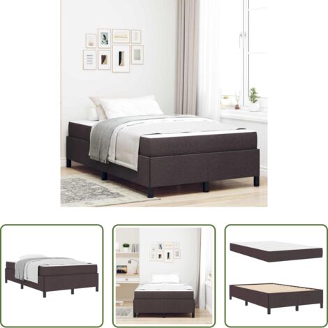Materasso -  Letto a molle Marrone Scuro 120 x 190 cm Tessuto