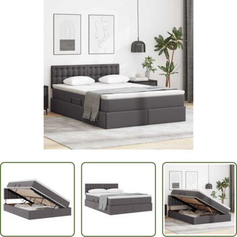Materasso -  Letto con contenitore e materasso Grigio 140 x 200 cm