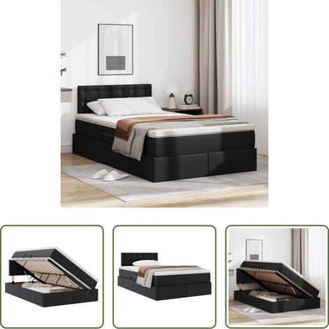 Materasso -  Letto con contenitore e materasso Nero 120 x 190 cm